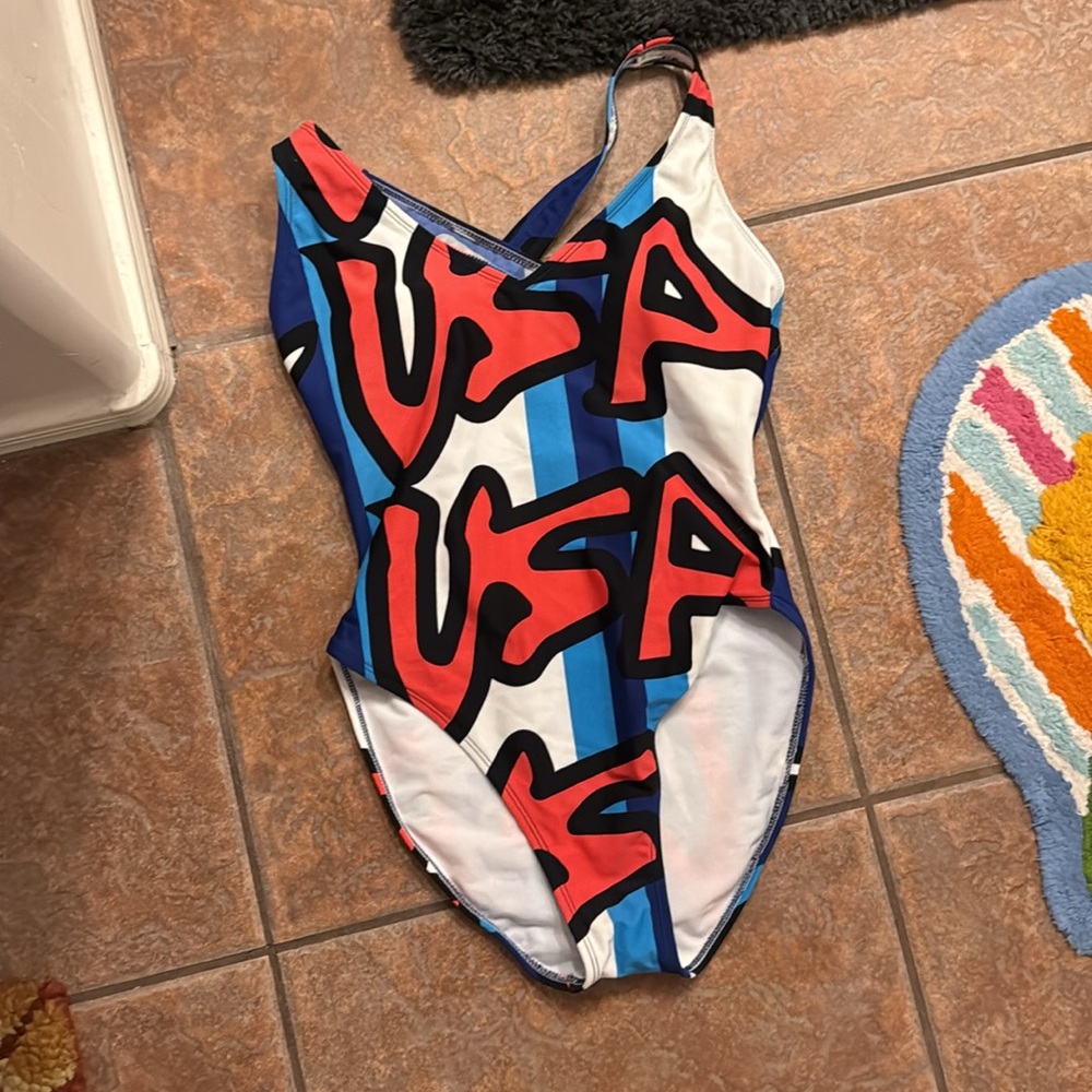 USA Swimsuit 
Stephen sprouse collection
Worn maybe once